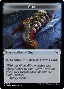 Clue (0015) // A 0042 Double-Sided Token - Murders at Karlov Manor (MKM) #15 // 42 - Token Magic: The Gathering Trading Card