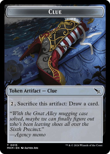 Clue (0015) // A 0042 Double-Sided Token trading card from Murders at Karlov Manor Clue (0015) // A 0042 Double-Sided Token - Murders at Karlov Manor Magic: The Gathering trading card