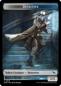 Detective // Voja Fenstalker Double-Sided Token - Murders at Karlov Manor (MKM) #10 // 13 - Token Magic: The Gathering Trading Card