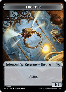 Thopter (0020) // Spirit Double-Sided Token - Murders at Karlov Manor (MKM) #20 // 12 - Token Magic: The Gathering Trading Card