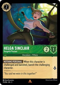 Helga Sinclair - Vengeful Partner - Into the Inklands (3) #75/204 - Rare Disney Lorcana Trading Card