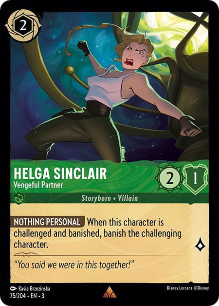 Helga Sinclair - Vengeful Partner - Into the Inklands Disney Lorcana trading card