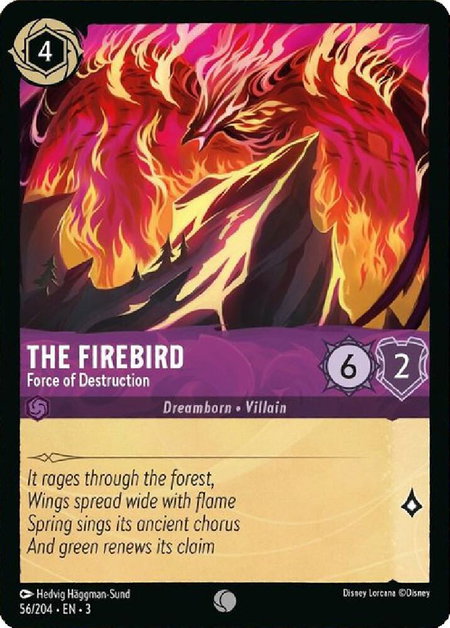 The Firebird - Force of Destruction - Into the Inklands Disney Lorcana trading card