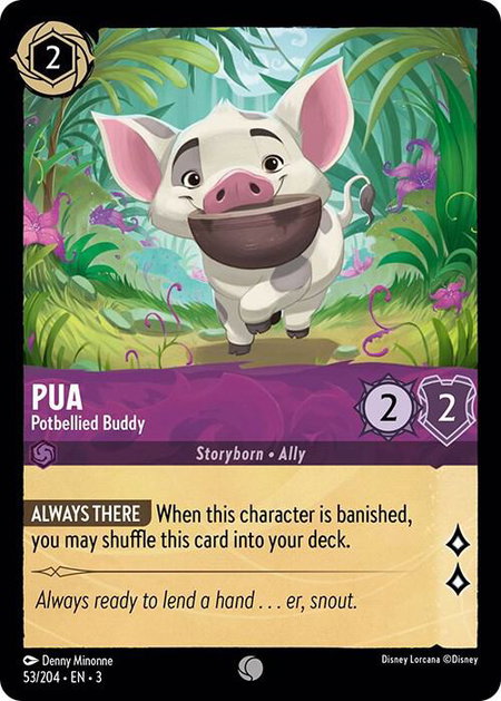 Pua - Potbellied Buddy - Into the Inklands Disney Lorcana trading card