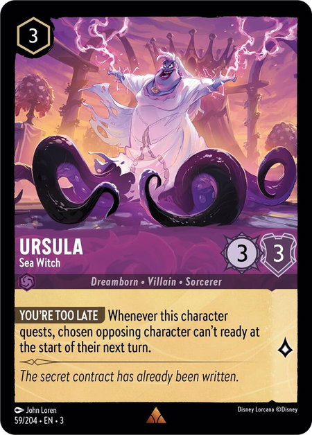 Ursula - Sea Witch - Into the Inklands Disney Lorcana trading card
