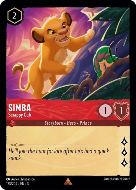 Simba - Scrappy Cub - Into the Inklands Disney Lorcana trading card