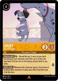 Lucky - The 15th Puppy - Into the Inklands (3) #8/204 - Rare Disney Lorcana Trading Card