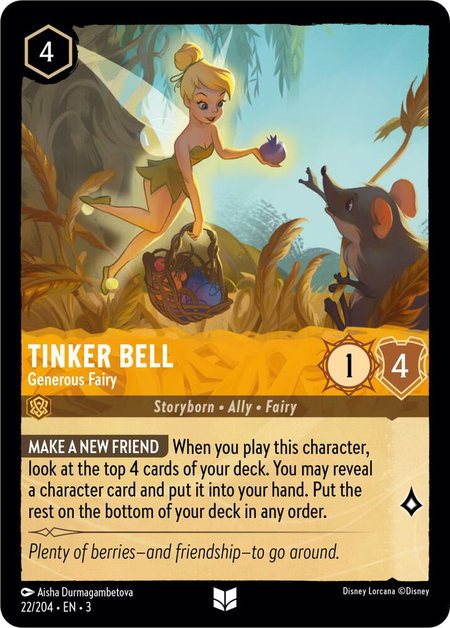 Tinker Bell - Generous Fairy - Into the Inklands Disney Lorcana trading card