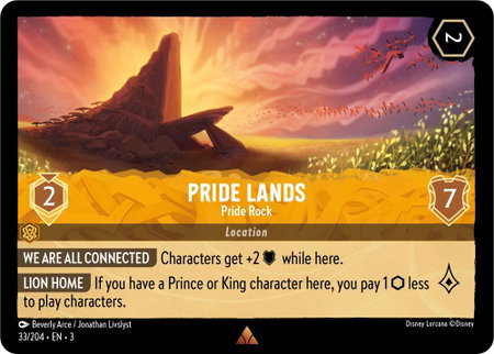 Pride Lands - Pride Rock - Into the Inklands Disney Lorcana trading card
