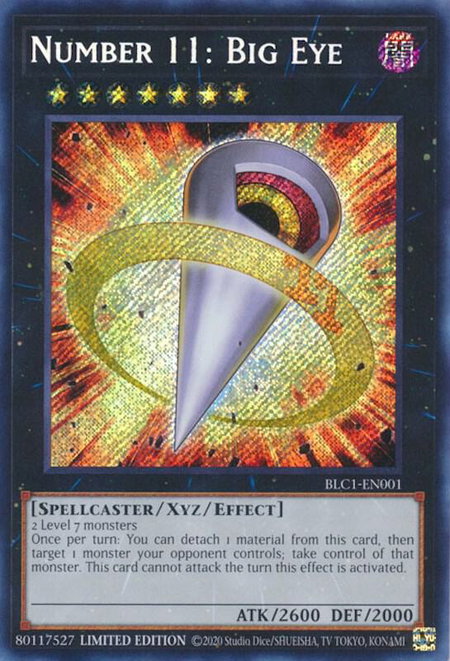 Number 11: Big Eye - Battles of Legend: Chapter 1 YuGiOh trading card