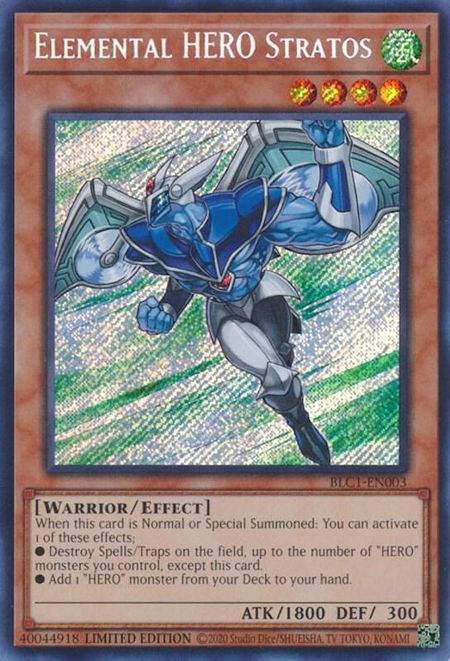 Elemental HERO Stratos - Battles of Legend: Chapter 1 YuGiOh trading card