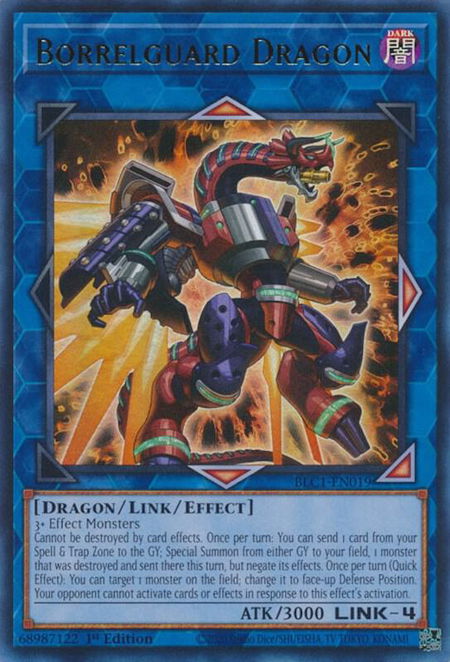Borrelguard Dragon trading card from Battles of Legend: Chapter 1 Borrelguard Dragon - Battles of Legend: Chapter 1 YuGiOh trading card