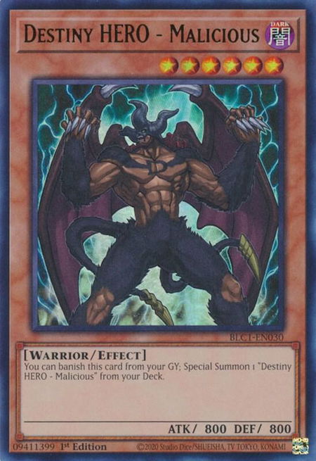 Destiny HERO - Malicious - Battles of Legend: Chapter 1 YuGiOh trading card