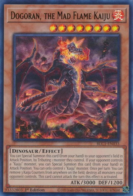 Dogoran, the Mad Flame Kaiju - Battles of Legend: Chapter 1 YuGiOh trading card