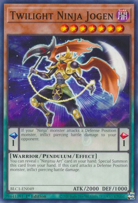 Twilight Ninja Jogen trading card from Battles of Legend: Chapter 1 Twilight Ninja Jogen - Battles of Legend: Chapter 1 YuGiOh trading card