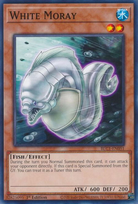 White Moray trading card from Battles of Legend: Chapter 1 White Moray - Battles of Legend: Chapter 1 YuGiOh trading card
