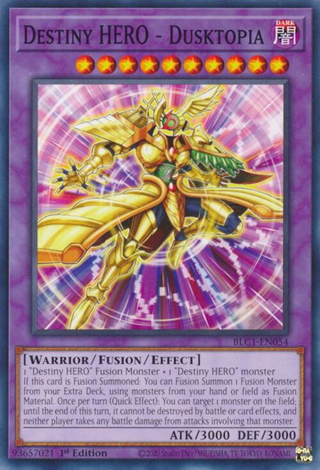 Destiny HERO - Dusktopia - Battles of Legend: Chapter 1 YuGiOh trading card