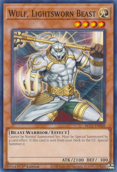 Wulf, Lightsworn Beast - Battles of Legend: Chapter 1 YuGiOh trading card