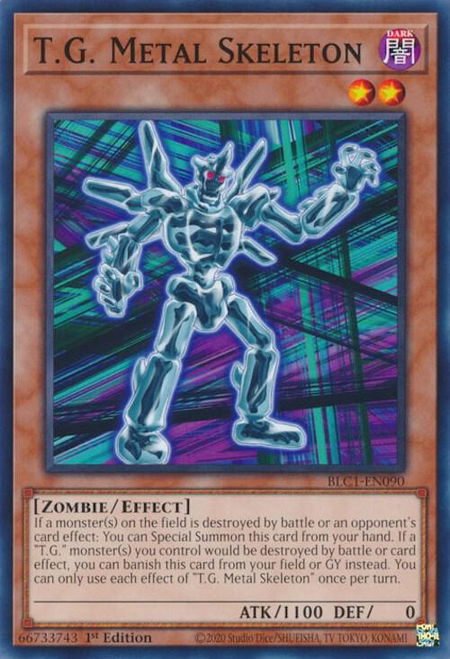 T.G. Metal Skeleton trading card from Battles of Legend: Chapter 1 T.G. Metal Skeleton - Battles of Legend: Chapter 1 YuGiOh trading card