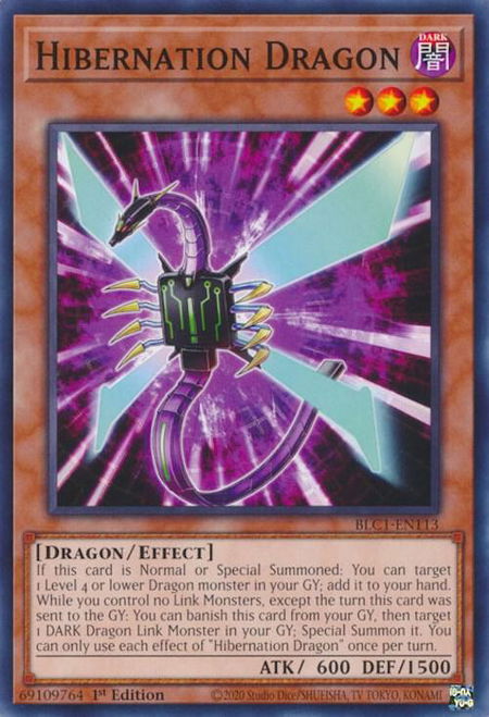 Hibernation Dragon - Battles of Legend: Chapter 1 YuGiOh trading card