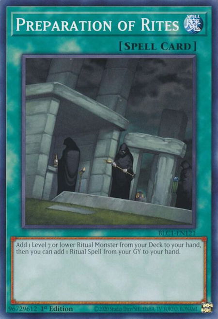 Preparation of Rites - Battles of Legend: Chapter 1 YuGiOh trading card