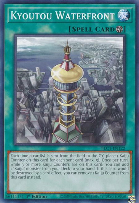 Kyoutou Waterfront trading card from Battles of Legend: Chapter 1 Kyoutou Waterfront - Battles of Legend: Chapter 1 YuGiOh trading card