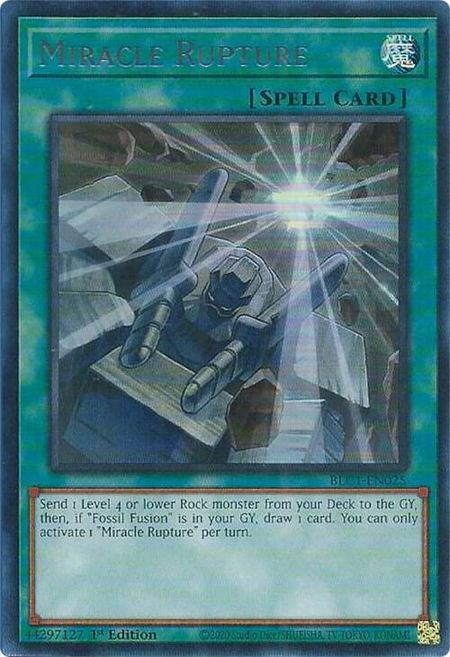 Miracle Rupture (Silver) trading card from Battles of Legend: Chapter 1 Miracle Rupture (Silver) - Battles of Legend: Chapter 1 YuGiOh trading card