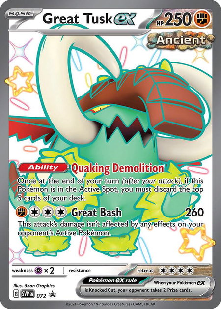 Great Tusk ex - 072 - SV: Scarlet & Violet Promo Cards Pokémon trading card