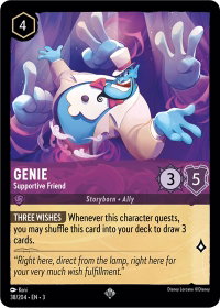 Genie - Supportive Friend - Into the Inklands (3) #38/204 - Super Rare Disney Lorcana Trading Card