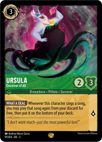 Ursula - Deceiver of All - Into the Inklands (3) #91/204 - Legendary Disney Lorcana Trading Card