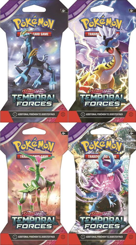 Temporal Forces Sleeved Booster Pack Art Bundle [Set of 4] - SV05: Temporal Forces Pokémon trading card