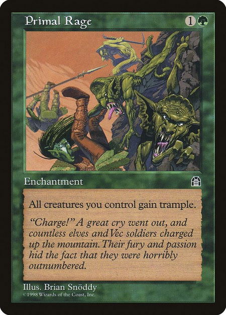 Primal Rage trading card from Stronghold Primal Rage - Stronghold Magic: The Gathering trading card