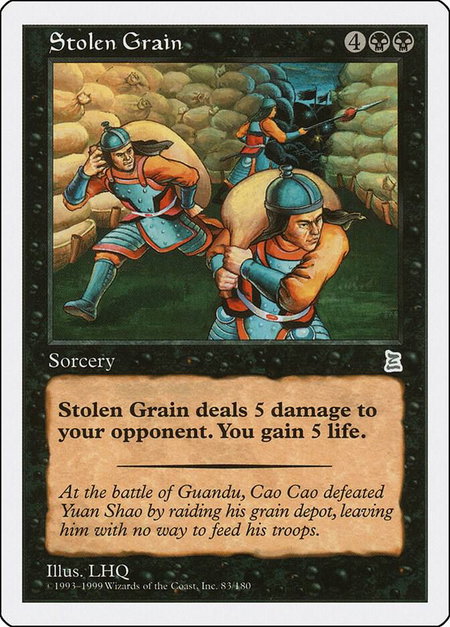Stolen Grain - Portal Three Kingdoms Magic: The Gathering trading card