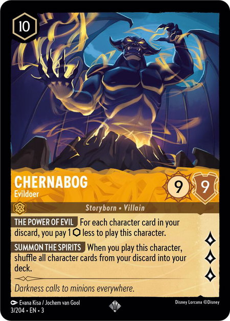 Chernabog - Evildoer - Into the Inklands Disney Lorcana trading card