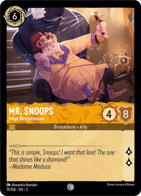 Mr. Snoops - Inept Businessman - Into the Inklands Disney Lorcana trading card