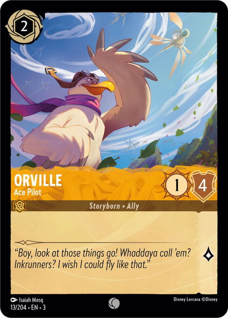 Orville - Ace Pilot - Into the Inklands Disney Lorcana trading card