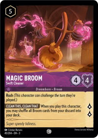 Magic Broom - Swift Cleaner - Into the Inklands (3) #45/204 - Common Disney Lorcana Trading Card