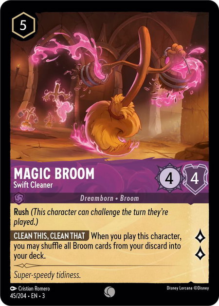 Magic Broom - Swift Cleaner - Into the Inklands Disney Lorcana trading card