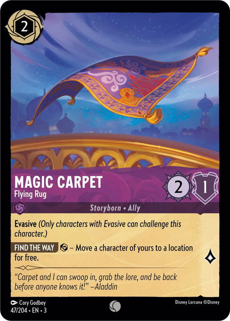 Magic Carpet - Flying Rug - Into the Inklands Disney Lorcana trading card