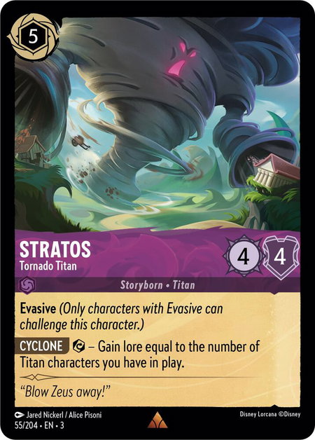 Stratos - Tornado Titan - Into the Inklands Disney Lorcana trading card