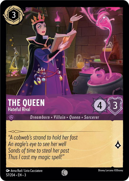 The Queen - Hateful Rival - Into the Inklands Disney Lorcana trading card