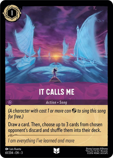 It Calls Me - Into the Inklands Disney Lorcana trading card