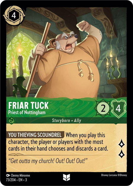 Friar Tuck - Priest of Nottingham - Into the Inklands Disney Lorcana trading card