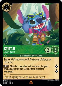 Stitch - Covert Agent - Into the Inklands (3) #89/204 - Rare Disney Lorcana Trading Card