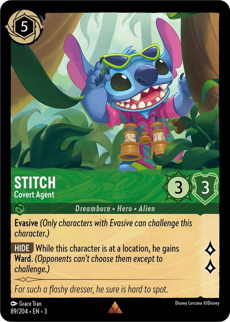 Stitch - Covert Agent - Into the Inklands Disney Lorcana trading card