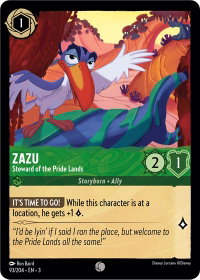 Zazu - Steward of the Pride Lands - Into the Inklands (3) #93/204 - Common Disney Lorcana Trading Card