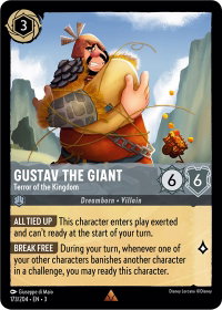 Gustav the Giant - Terror of the Kingdom - Into the Inklands (3) #173/204 - Rare Disney Lorcana Trading Card