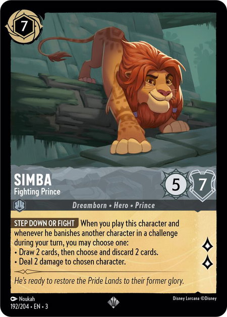 Simba - Fighting Prince - Into the Inklands Disney Lorcana trading card