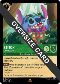 Stitch - Covert Agent (Oversized) - Into the Inklands (3) #89/204 - Rare Disney Lorcana Trading Card