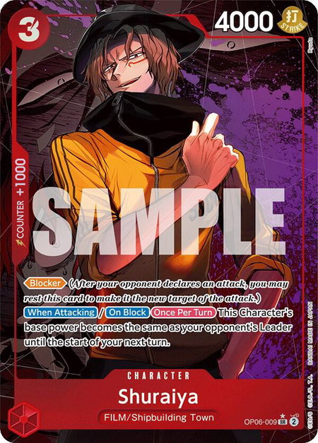 Shuraiya (Alternate Art) trading card from Wings of the Captain Shuraiya (Alternate Art) - Wings of the Captain One Piece trading card